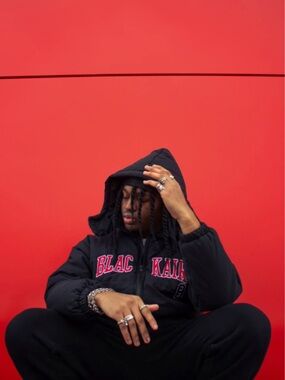 Black Hoodie with Red Lettering - 'BLACK AIR'